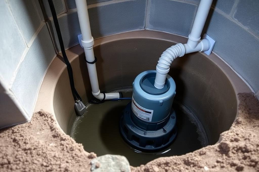 Sump pump with battery backup installed by United Plumbing in Lowell, Arkansas