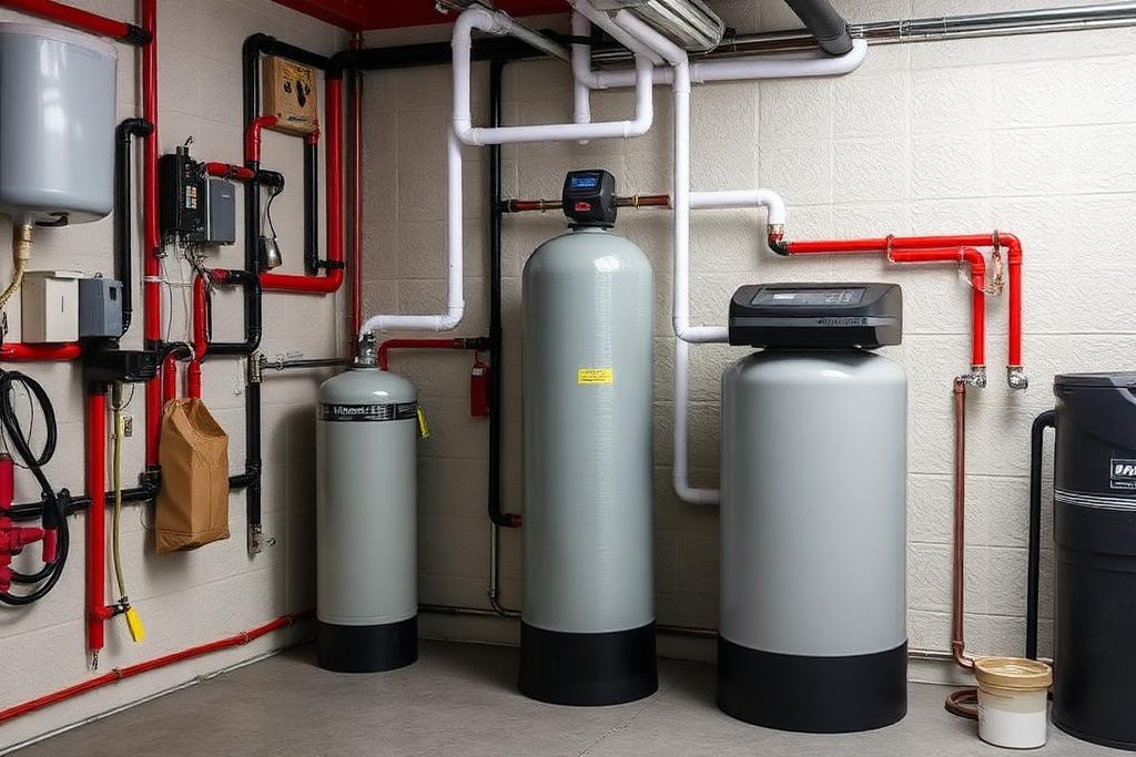 Whole-home water softener system installed by United Plumbing in Cave Springs, Arkansas